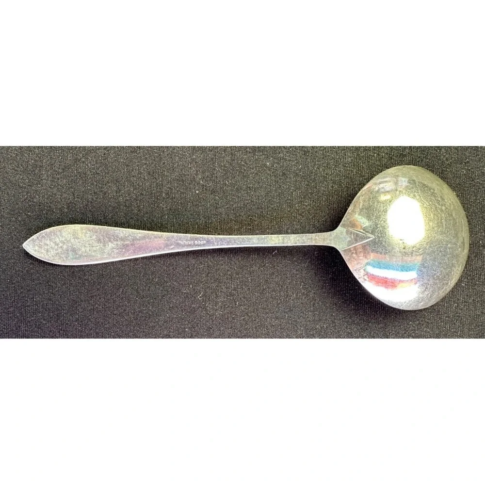 Sterling Silver Small Ladle Spoon Monogram NO Pattern /Maker .8ounces ~23g Toddy